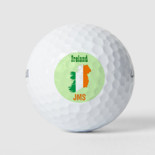 Balles De Golf Carte du drapeau irlandais Monogramme personnalisé