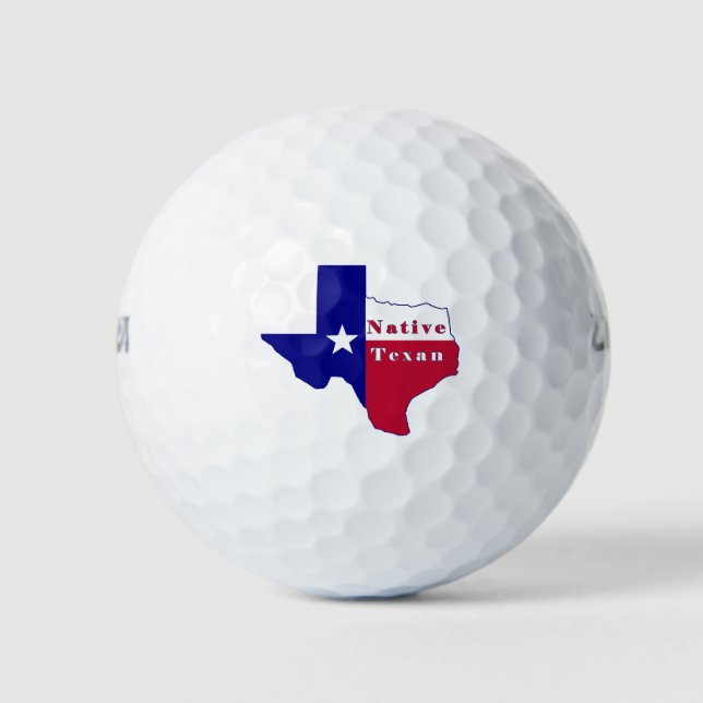 Balles De Golf Carte du drapeau texan natif (Devant)