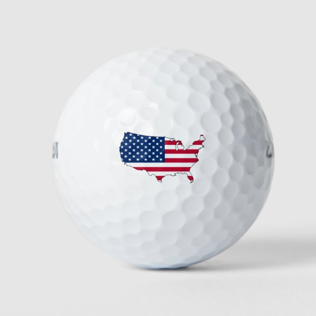 Balles De Golf carte du drapeau usa (Devant)