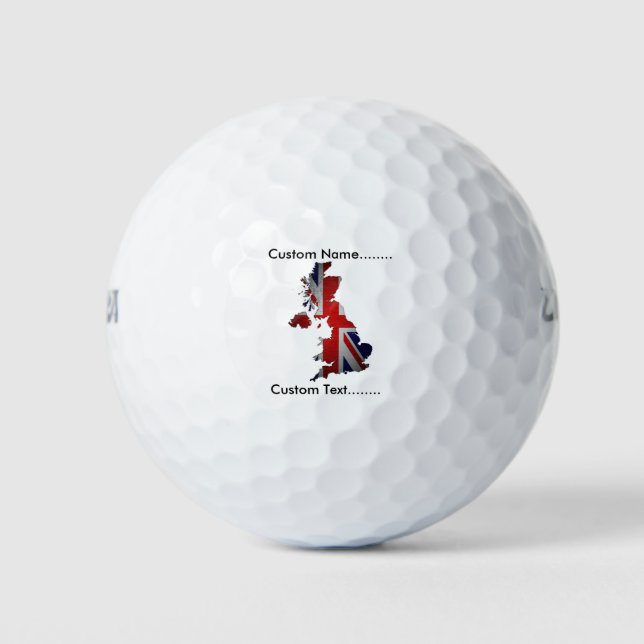 Balles De Golf Carte Union Jack Forms du Royaume-Uni sur une ball (Devant)