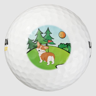 Balles De Golf Cartoon de golf Corgi Butt