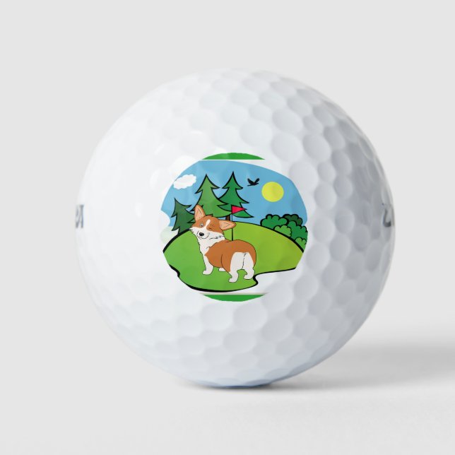 Balles De Golf Cartoon de golf Corgi Butt (Devant)