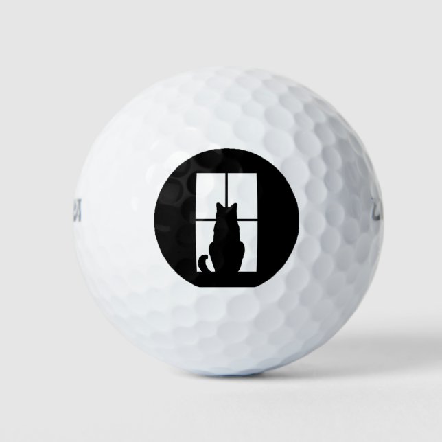 Balles De Golf Cat noir Cliquez pour Customiser la fenêtre de cou (Devant)