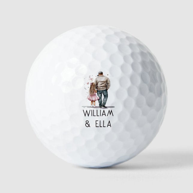 Balles De Golf Caution père et fille noire (13) (Recto)