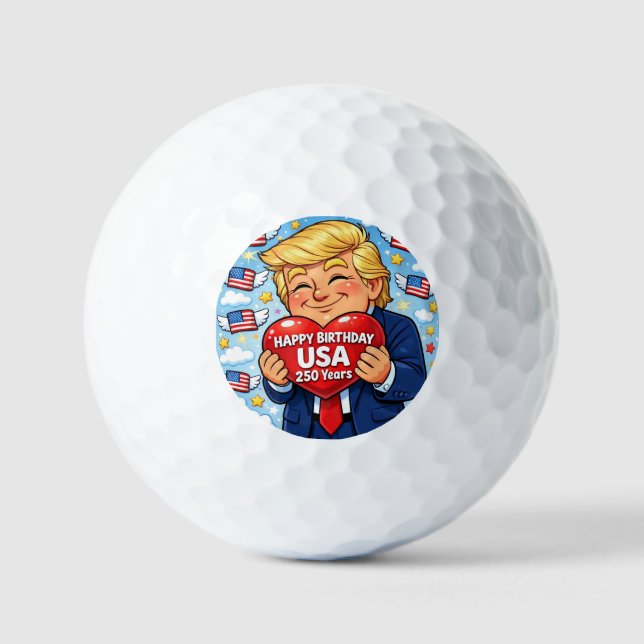 Balles De Golf Célébration du 250e anniversaire de Trump USA le 4 (Recto)