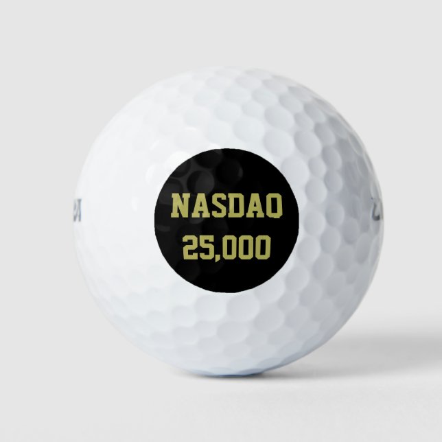Balles De Golf Célébration du NASDAQ 25000 en Bourse (Devant)