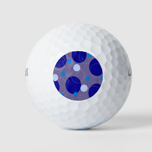 Balles De Golf Cercles Bleus Rétro & Ovales Royal Periwinkle Aqua