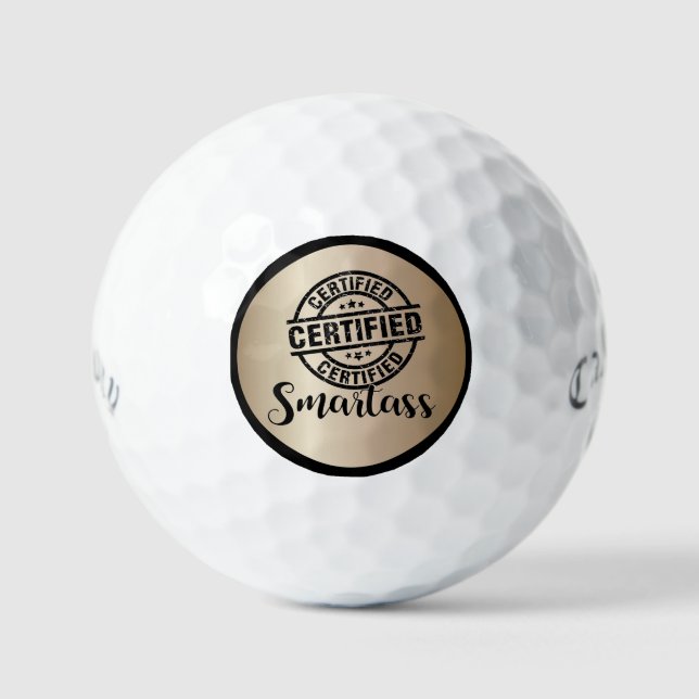 Balles De Golf Certifié Smartass Or (Recto)