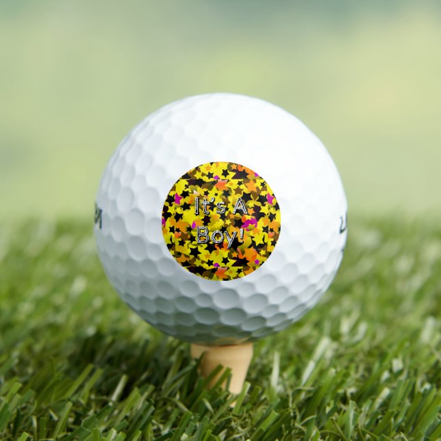 Balles De Golf C'est un garçon ! Étoiles Jaune (T-shirt Insitu)