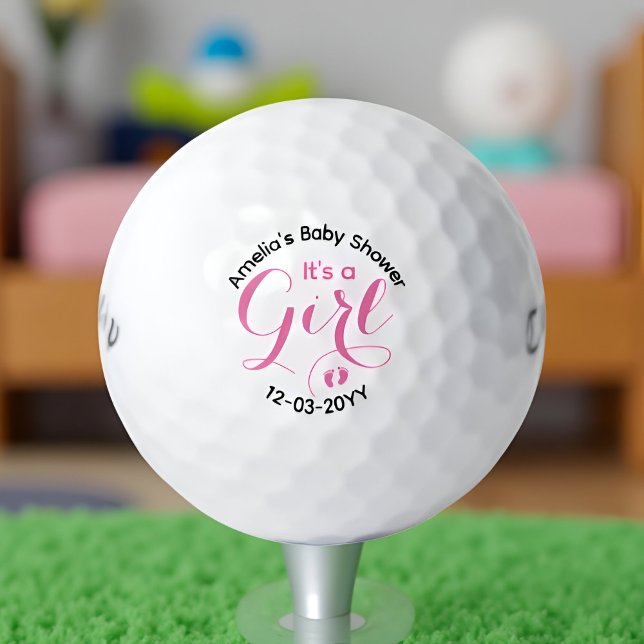 Balles De Golf C'est une fille, rose Baby shower personnalisé Fav (Créateur téléchargé)
