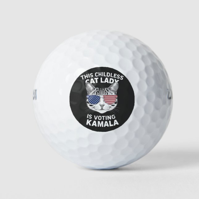 Balles De Golf Cette Femme Sans Enfant Vote L'Élection De Kamala (Devant)