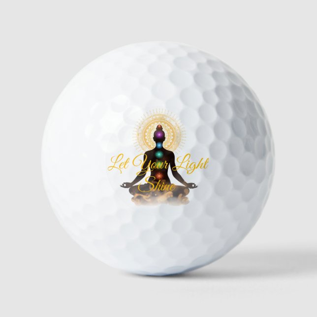 Balles De Golf Chakra Silhouette Golf Balls – Let Your Light Shin (Recto)