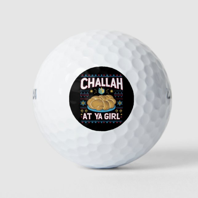 Balles De Golf Challah Sur Ya Girl Funny Hanoukka Food Chanukah (Devant)