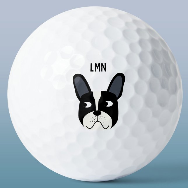 Balles De Golf Championnat de France de Monogram Golf Balls (French Bulldog personalized monogram initials golf ball)