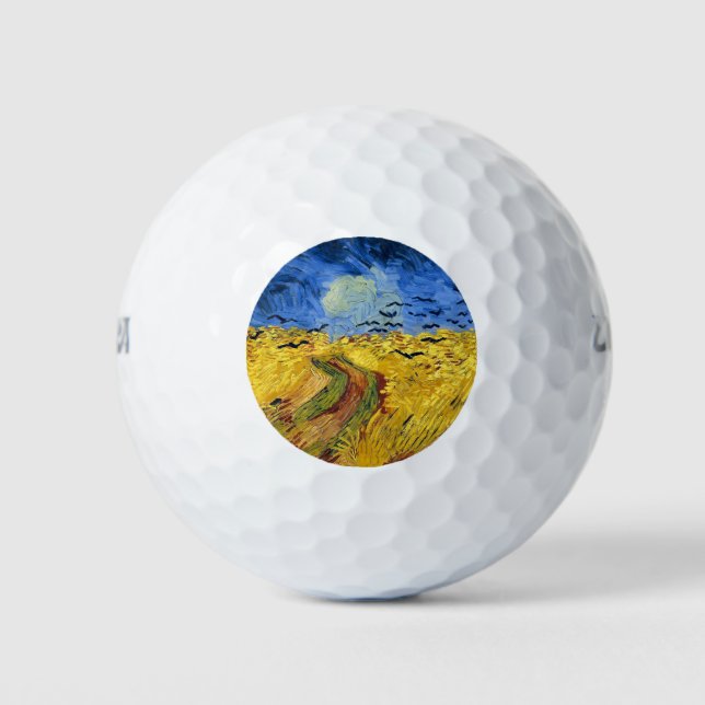 Balles De Golf Champs de blé de Van Gogh peinture impressionniste (Devant)