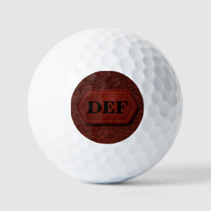 Balles De Golf Changement Initiale, Badge en Cuir Aspect Rouge Fo
