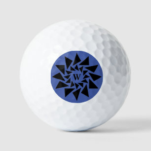 Balles De Golf Changer Initial, Triangles géométriques, Bleu Noir