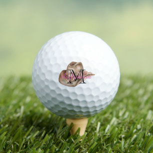 Balles De Golf Chapeau de cowgirl floral monogrammé