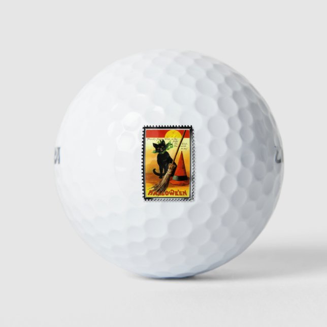 Balles De Golf Chapeau de sorcière pour chat d'Halloween (Devant)
