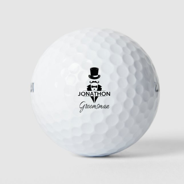 Balles De Golf Chapeau Haut de Forme Smoking Monogrammé Garçon d' (Devant)