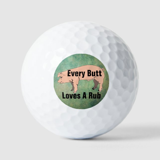 Balles De Golf Chaque Butt Aime Un Rub Golf Ball (Recto)