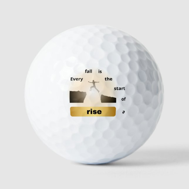 Balles De Golf « Chaque chute est le début d'une ascension – Saut (Recto)