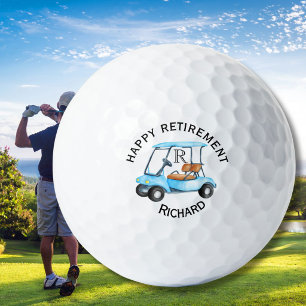 Balles De Golf Chariot à monogramme personnalisé pour retraite