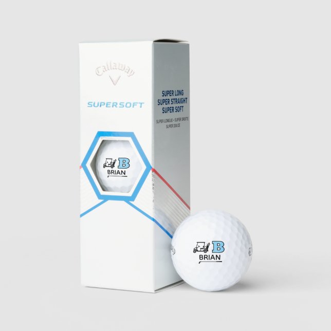 Balles De Golf Chariot de golf avec marque initiale bleue personn (Conditionnement)