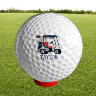 Balles De Golf Chariot de golf drapeau américain rouge blanc & bl
