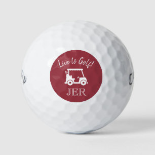 Balles De Golf Chariot de Golf Vive le Golf Initiales Monogrammes