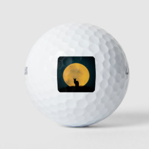 Balles De Golf Chat Chat noir Pleine Lune Halloween Animal Chaton