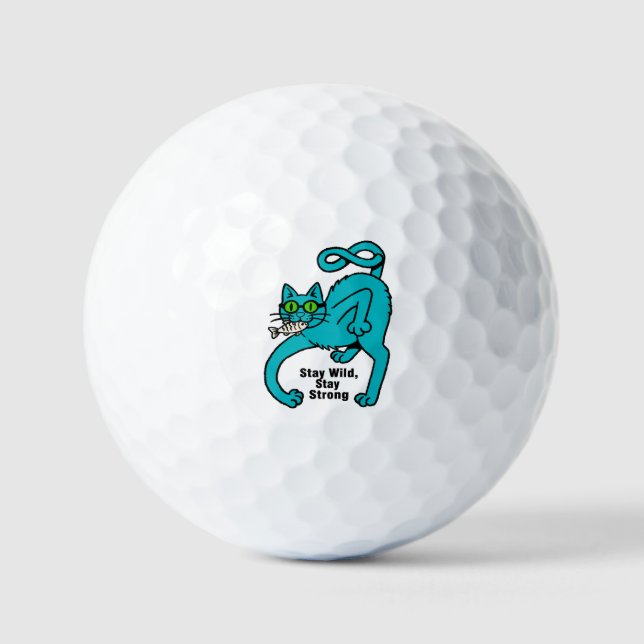 Balles De Golf Chat Expressif Excentrique (Recto)