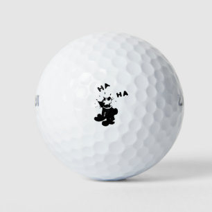 Balles De Golf Chat Happy Silhouette Caricature Drôle Rire