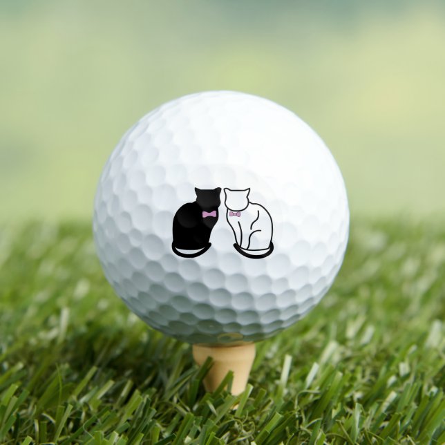 Balles De Golf Chat noir et blanc (T-shirt Insitu)