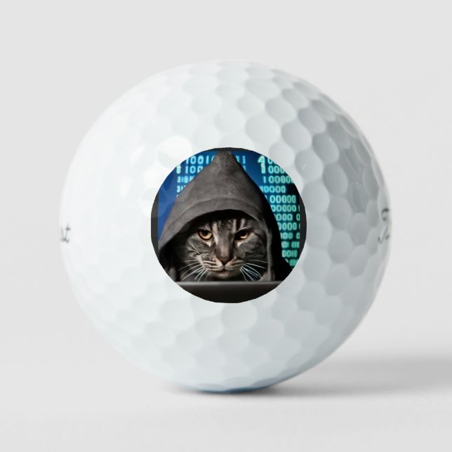 Balles De Golf Chat pirate noir (Recto)