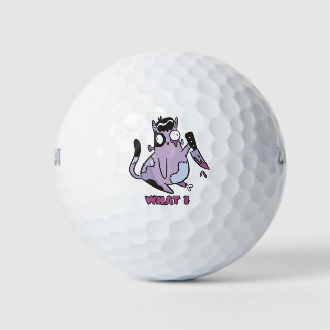 Balles De Golf Chat quoi - Chat meurtrier - Chat zombie (Devant)