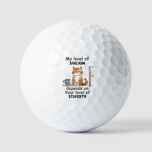 Balles De Golf Chat sassy et mignonne orange (Recto)