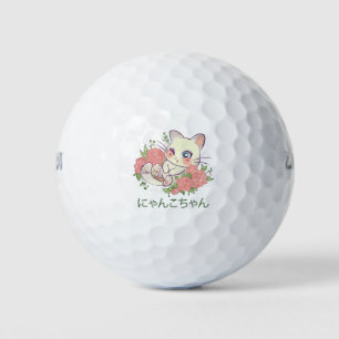 Balles De Golf Chaton Blanc Kawaii