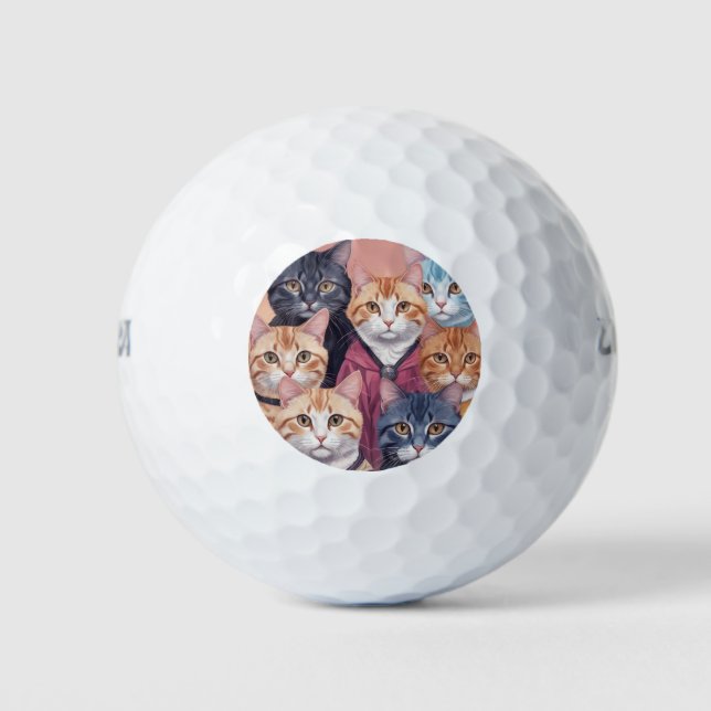 Balles De Golf Chats mignons dans une variété de couleurs, Univer (Devant)