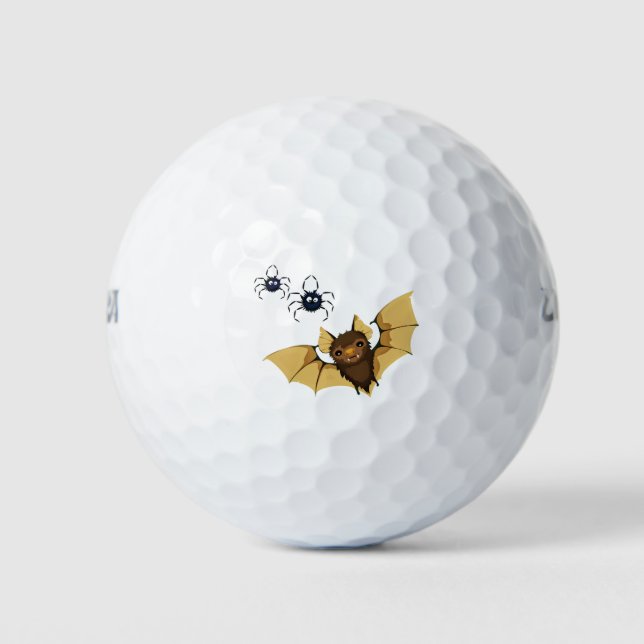 Balles De Golf Chauve-souris d'Halloween et araignées (Devant)
