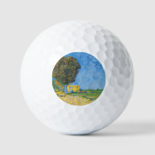 Balles De Golf Chemin ensoleillé vibrant & Maison jaune de Van Go