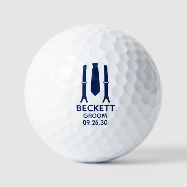 Balles De Golf Chemise Bleue du Marié (Recto)