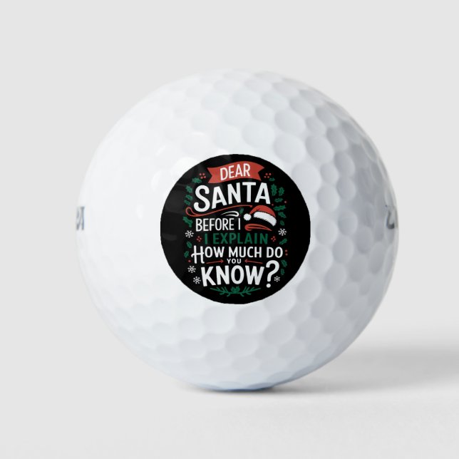 Balles De Golf Cher Père Noël avant que j'explique combien savez- (Devant)
