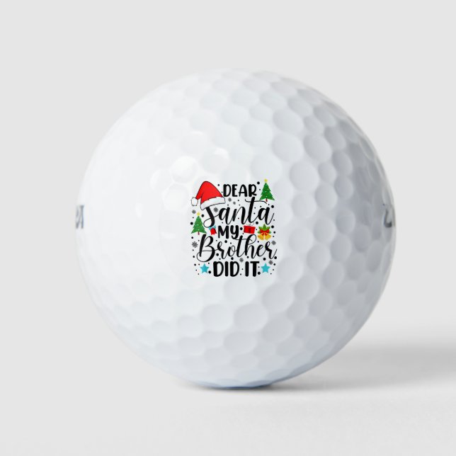 Balles De Golf Cher Père Noël Mon frère l'a fait - drôle grand et (Devant)