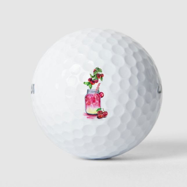 Balles De Golf Cherry Cool Boire Fruits de golf Balls (Devant)