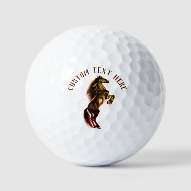 Balles de Golf Cheval Droit avec Texte Personnalis (Recto)
