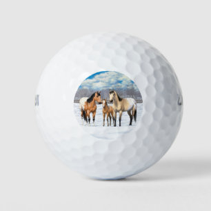 Balles De Golf Chevaux Appaloosa En Peau De Bouche En Neige