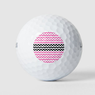 Balles De Golf Chevron rose et noir par Shirley Taylor
