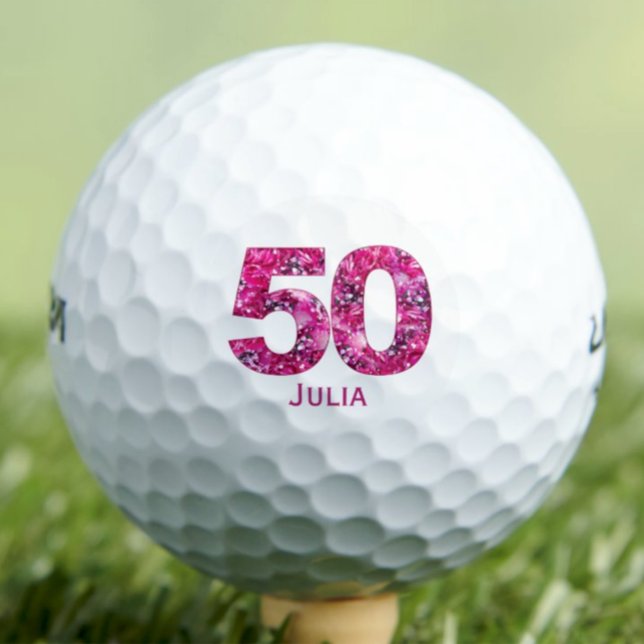 Balles De Golf Chic Pink Golf Cadeau pour femme - 50e anniversair (Créateur téléchargé)