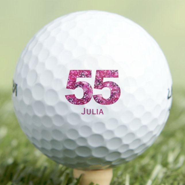 Balles De Golf Chic Pink Golf Cadeau pour femme - 55e anniversair (Créateur téléchargé)